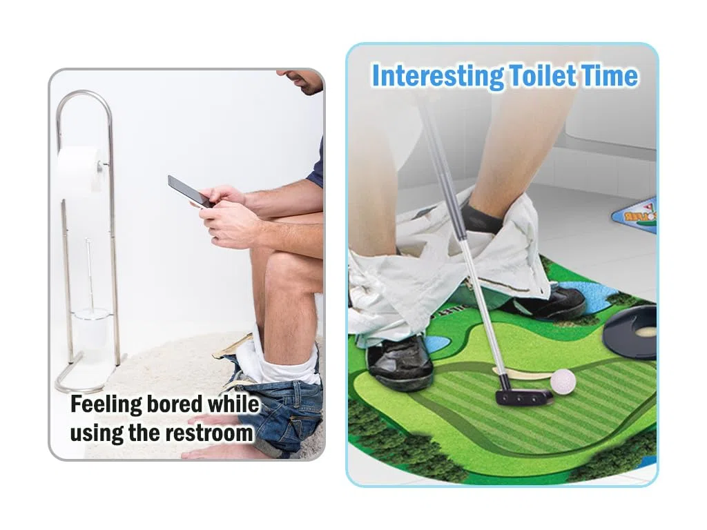 Coffret Cadeau De Golf De Toilette, Mini Golf pour La Maison, Cadeau Golf pour Homme, Mini Golf Cadeaux pour Hommes, Mini Golf Toilette, pour La Maison, Cadeau d'anniversaire
