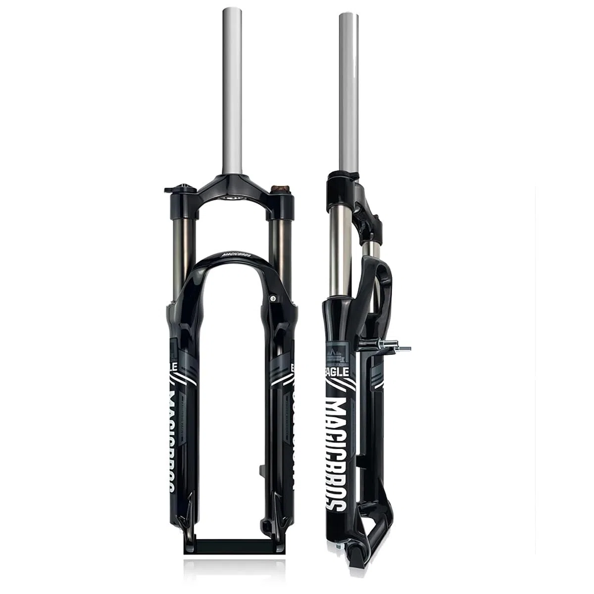 Fourche VTT 26 Pouces 100mm Voyage Vélo Fourche Suspendue 1" 1/8 V-Brake/Disque Amortisseur De Pression d'air Fourche De Vélo Alliage D'aluminium Contrôle des Épaules