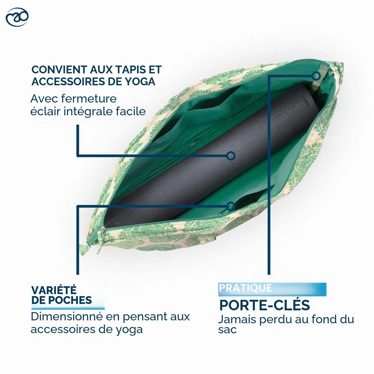 Yoga-Mad Ybagprops Grand Sac de Yoga