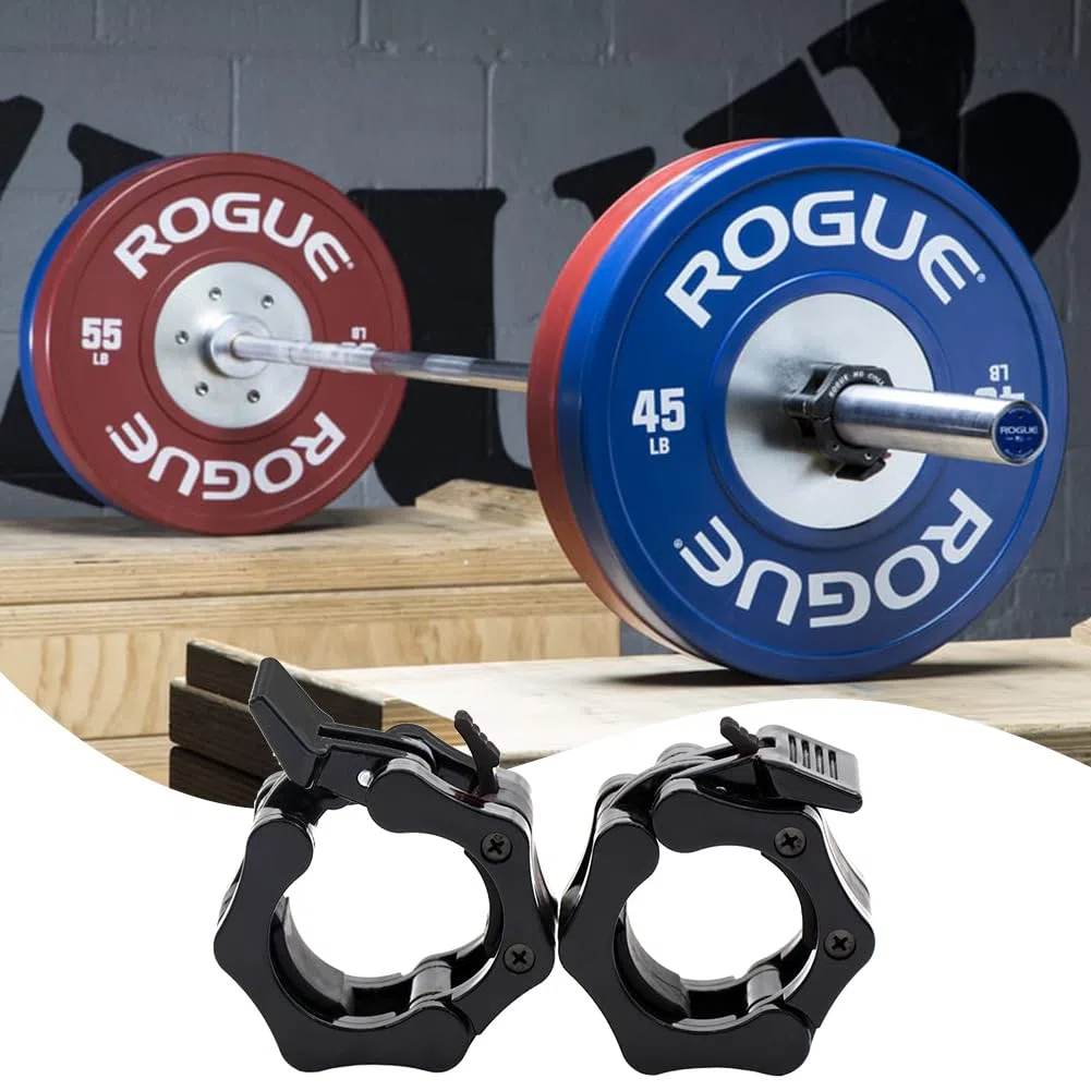 Cerioll Barbell Clamps, Collier Bague De Serrage Haltères, Bague De Serrage Haltère Dégagement Rapide, Clips De Barre Noir, Antidérapant, pour Sport, Fitness, Entraînement