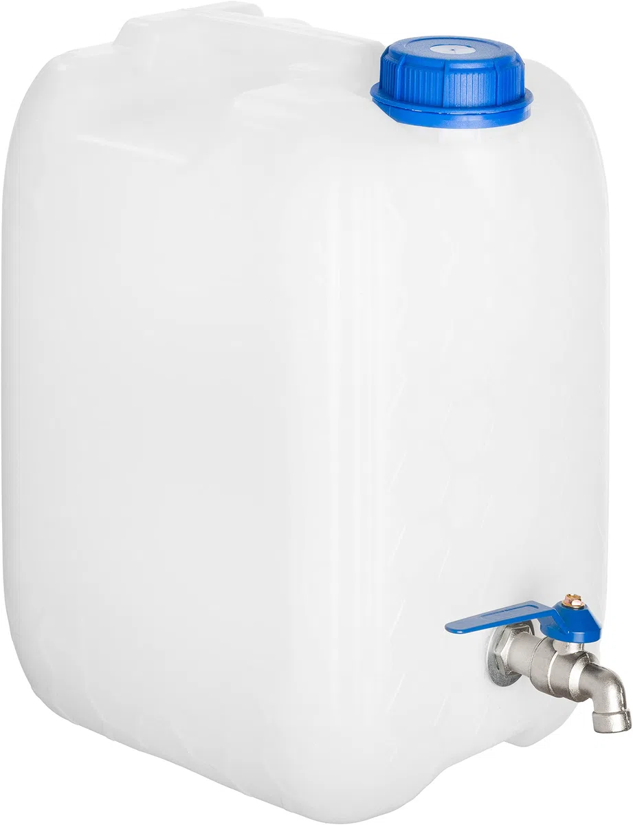 Bidon d'eau TRADIS KAROLINA MICHALAK 20L Rectangulaire Gris Métal Sans BPA avec robinet galvanisé - Bidon d'eau potable