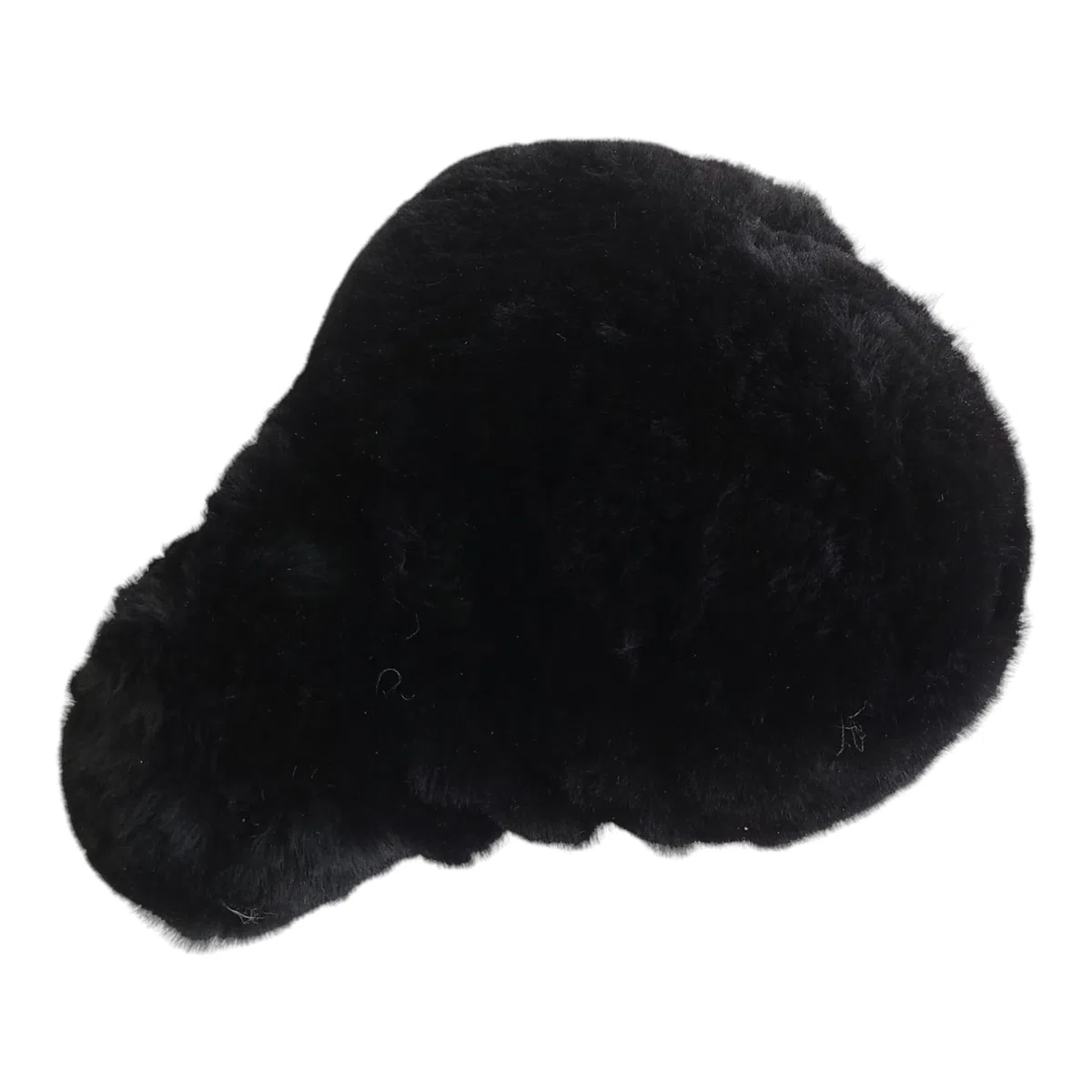 Naturasan Housse de selle de vélo en peau de mouton, revêtement de selle de vélo en peau d'agneau mérinos, revêtement thermique d'hiver pour selle (Noir, 30 x 25 cm (Taille L))