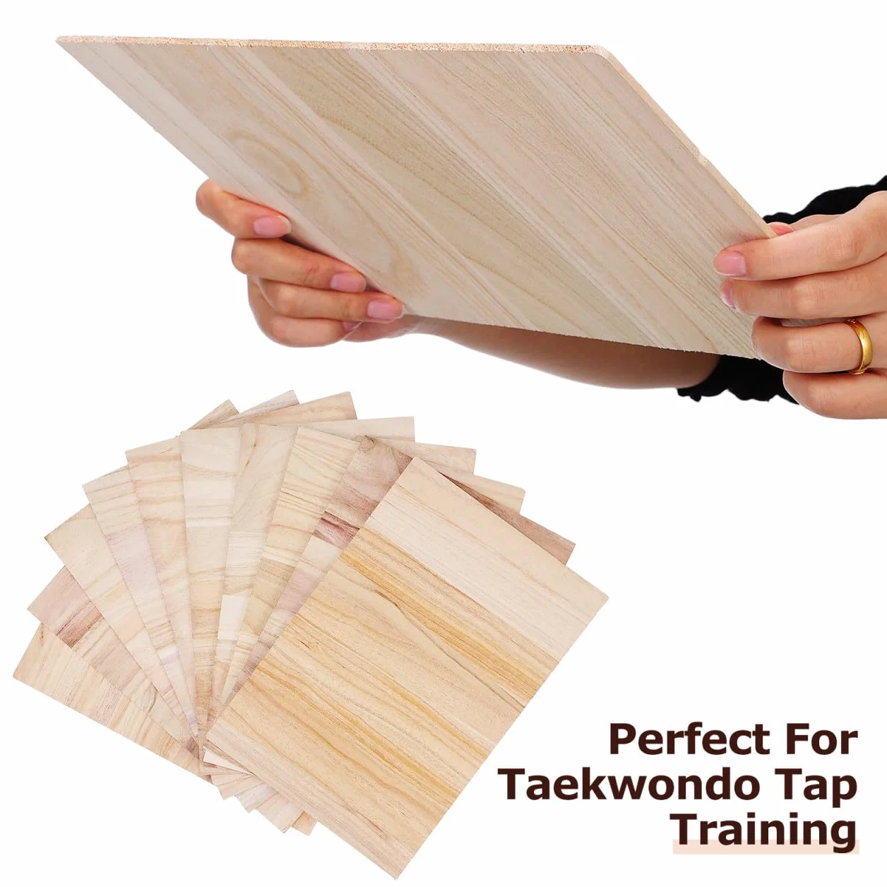 IMIKEYA Lot de 10 planches d'entraînement de taekwondo en bois incassables pour enfants et adultes - 29,5 x 20 cm
