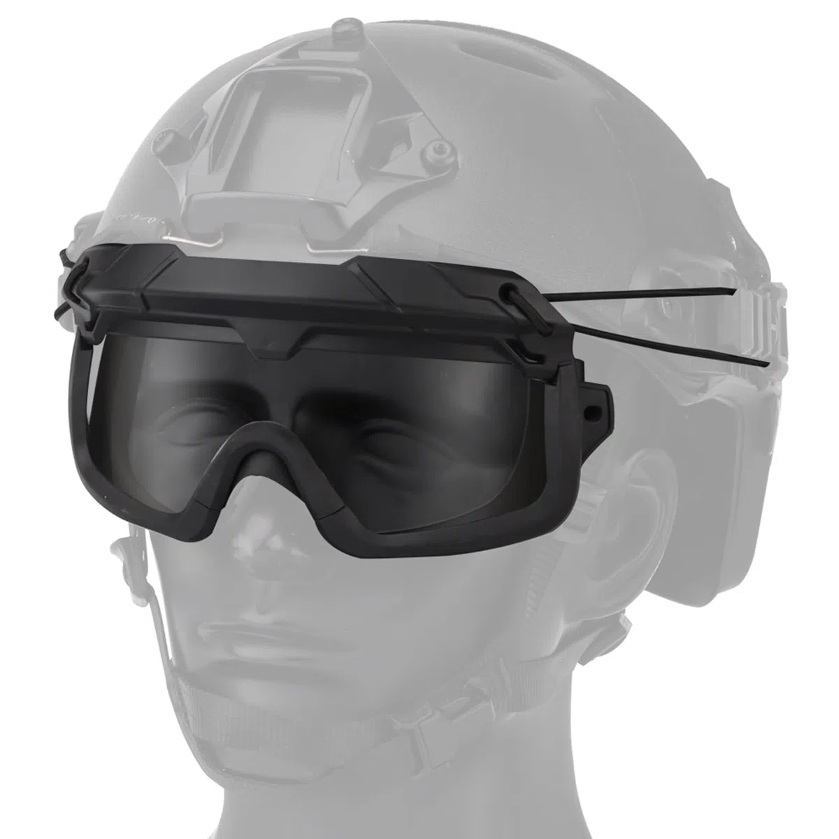 Lunettes Airsoft Split à Deux Modes, Accessoires Tactiques pour Casque à Fixation Rapide, pour Équipement de Chasse Fixation par Clip sur Rail