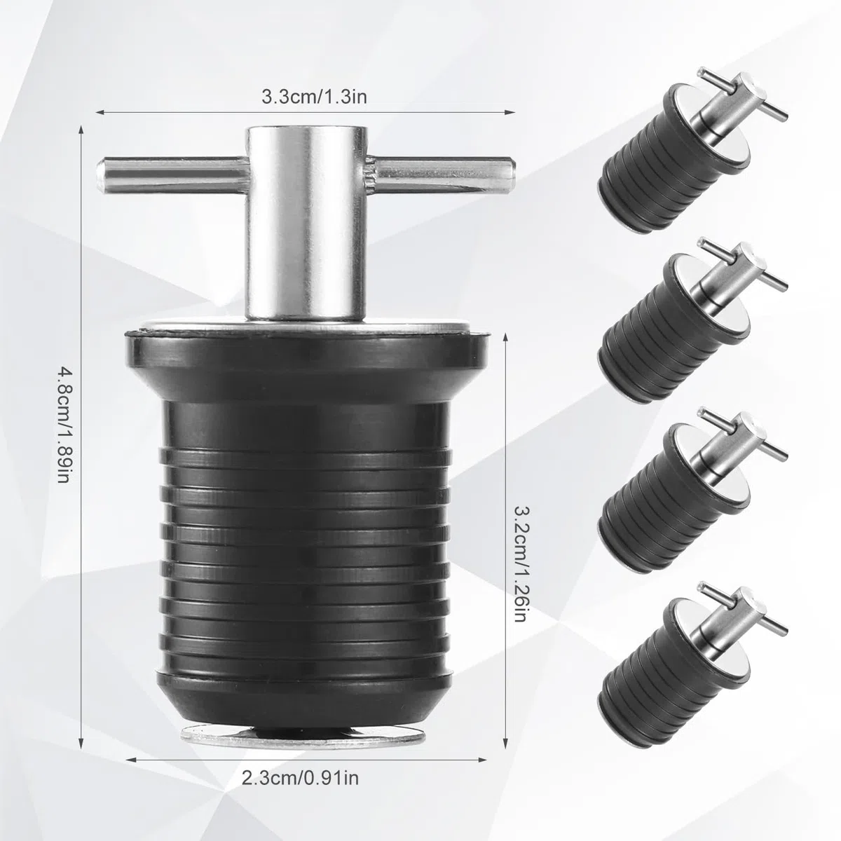 lasuroa 4Pcs Bouchons Bateau, Bouchons de Vidange de Bateau Bouchons de Vidange à Poignée en T avec Poignée en Acier Inoxydable Marine Twist Plug Accessoires de Bateau
