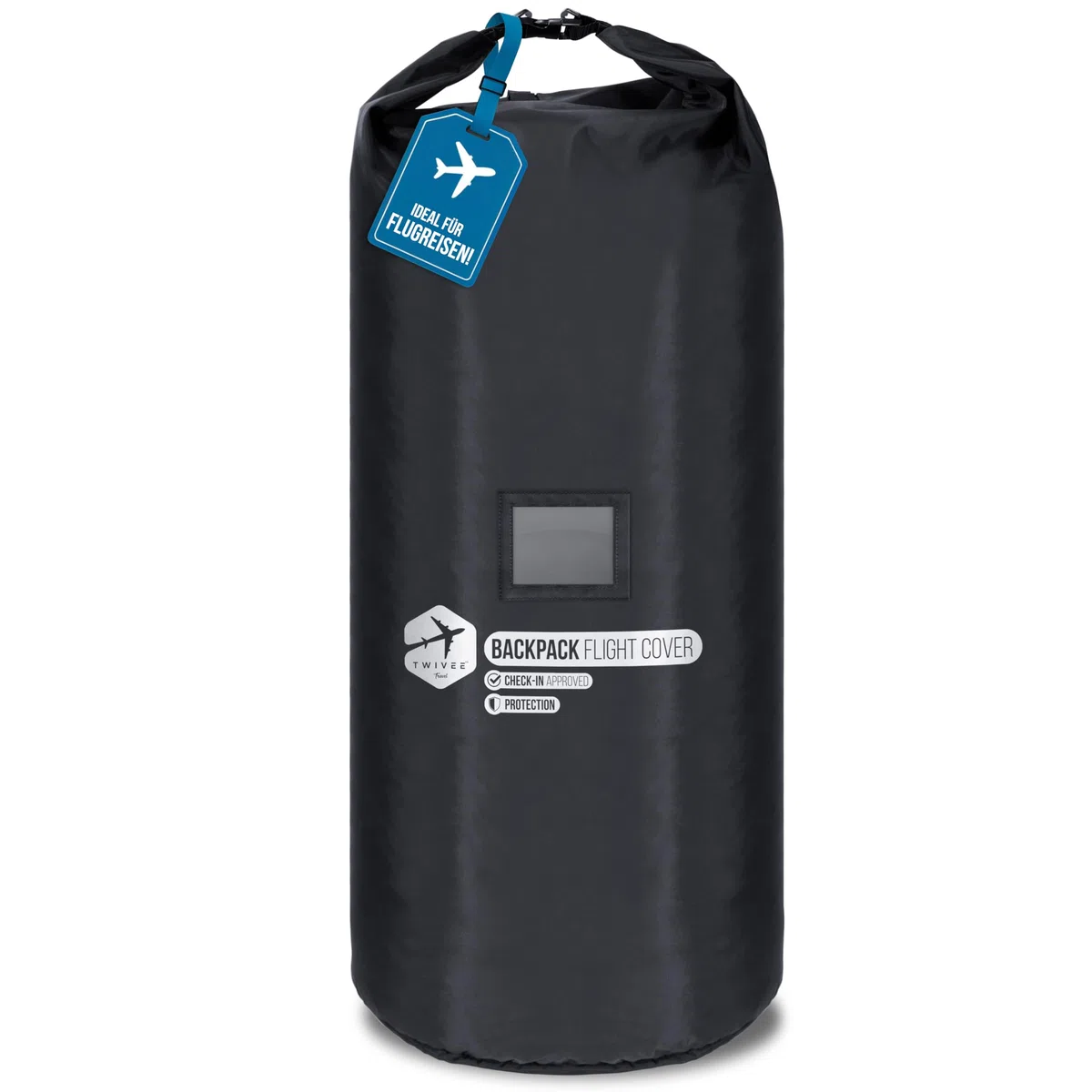 TWIVEE - Housse sac à dos avion - Housse de pluie sac à dos - Volume réglable - 60 à 110 litres - Taille flexible - Protection pour dos de voyage