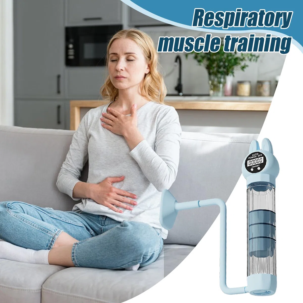 Entraîneur Pulmonaire - Appareil Portable et Réglable pour Développement Respiratoire | Appareil Intelligent pour Adultes Débutants Bouche Entraînement Quotidien Voyage Yoga Cyclisme