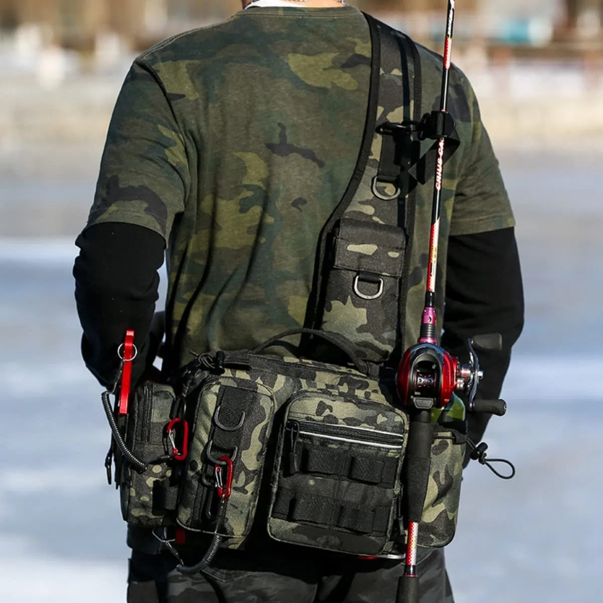 Sac à outils de pêche, sac de rangement de matériel de pêche, sac à dos de pêche léger, sac à outils pour la pêche, la randonnée, la chasse, le camping