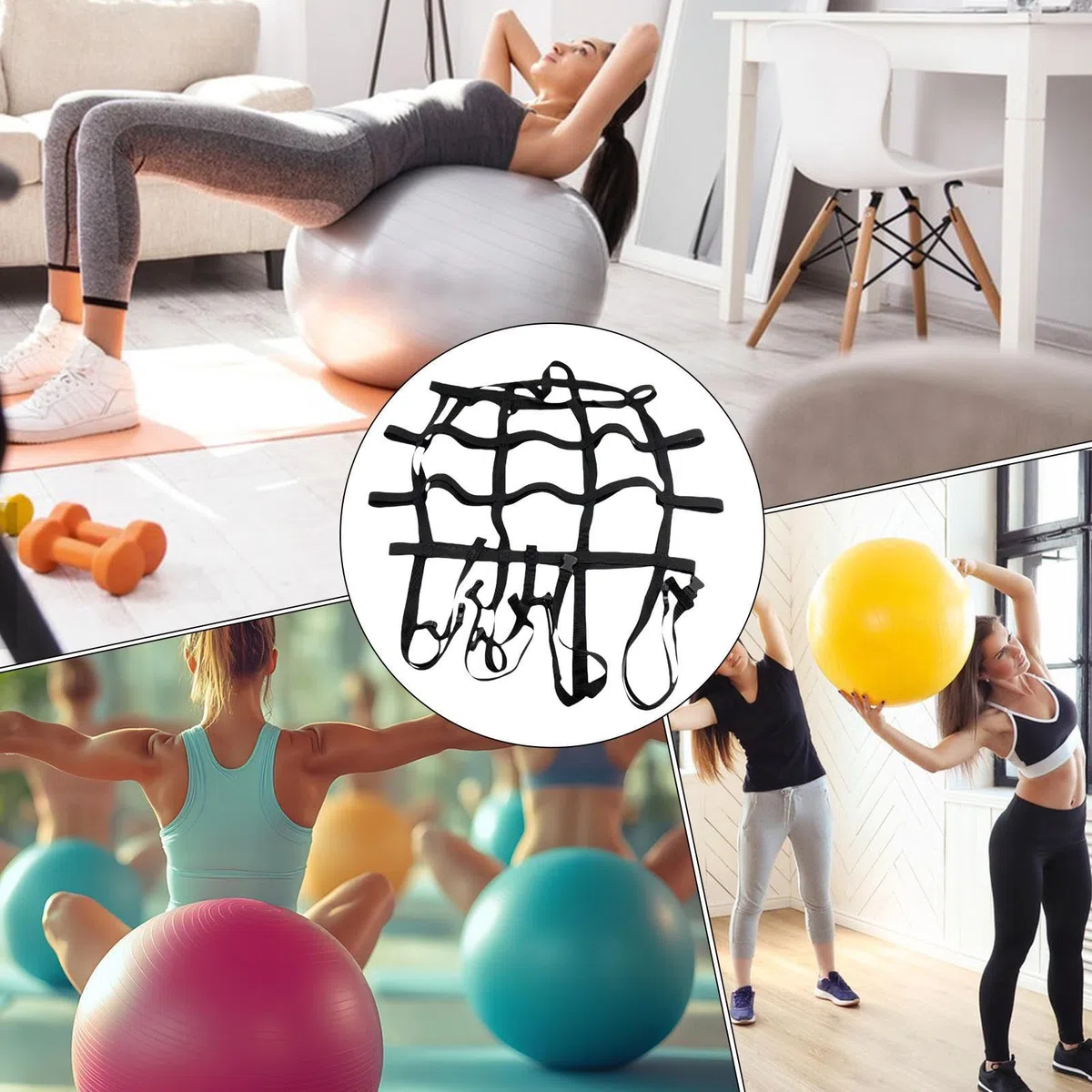 Sangle de balle de Pilates | Sangle auxiliaire pour exercices de yoga, ceinture portable réglable et pour ballon de Pilates, entraînement d'intégration sensorielle, voyage, gym à la maison