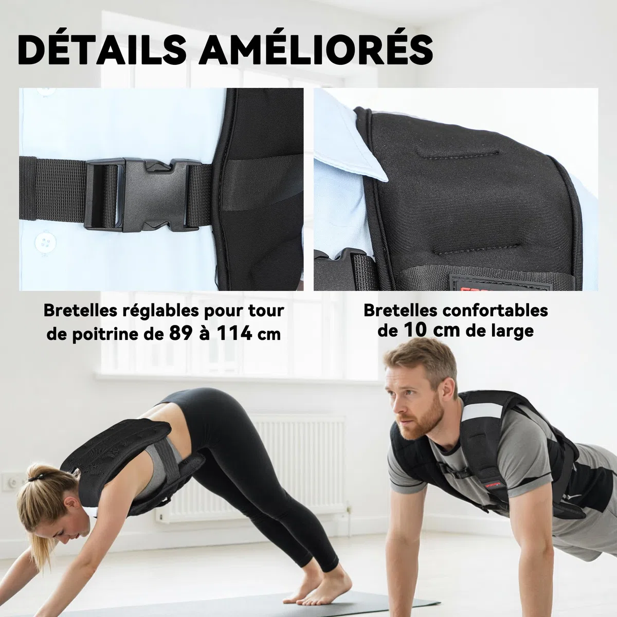 SPORTNOW Gilet lesté 5 kg/8 kg, veste lestée respirant avec sangles réglables et bandes réfléchissantes, gilet de poids pour musculation, course à pied, entraînement fitness, en sable de fer, noir
