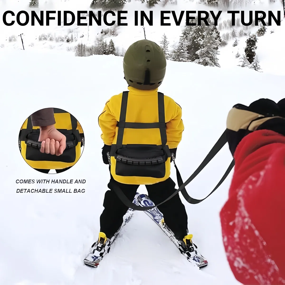 Harnais de Ski et de Snowboard pour Enfants, Harnais Ski Enfant avec Laisse et Sac Amovibles de Ski pour Enfant Garçon Fille Débutants