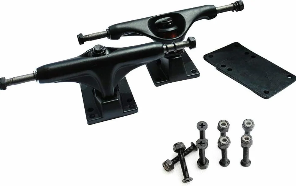 POFET 12,7 cm Skateboard Trucks Petit Fish Board Support en alliage d'aluminium Pont de skateboard Pont Joint Clou Ensemble Unisexe Adulte Pro Skate Trucks
