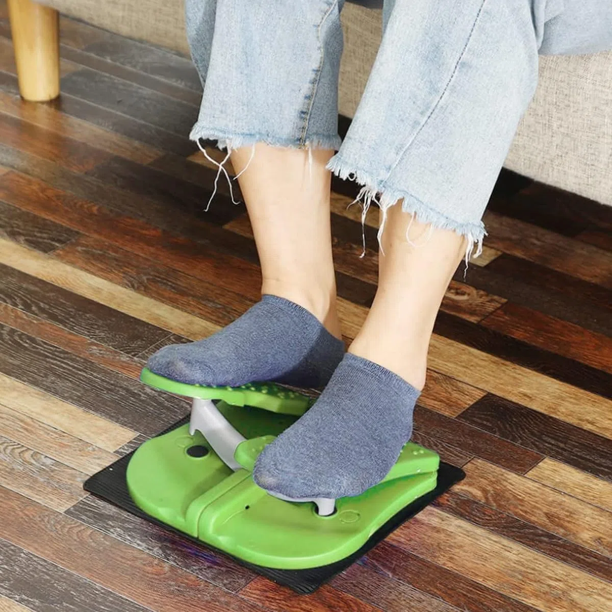 Mini Stepper à pédale, équipement de Fitness Portable sous Le Bureau, Outil d'entraînement Portable avec Tapis antidérapant Vert pour la Maison, la Salle de Sport, Les Voyages et Le Bureau