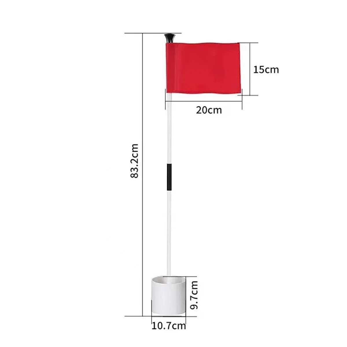 Drapeau de Golf Ensemble de Putting avec Tige et Coupe de Trou pour 'Entraînement en Tissu Imperméable Adapté pour Le Bureau et Le Jardin