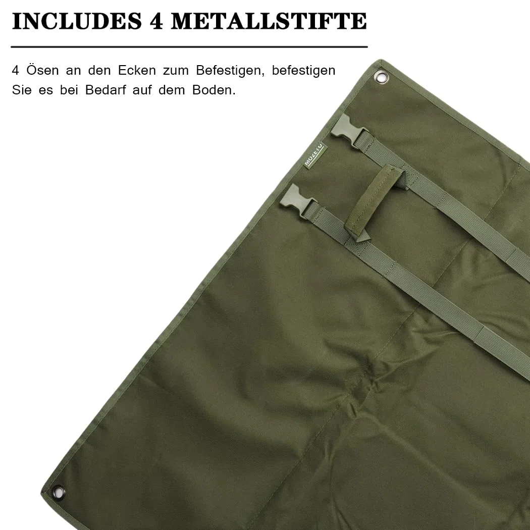 MOZETO Tapis de tir extra large, pliable avec rembourrage pour tir couché, équipé d'un système de sangle Molle et de deux poches pour accessoires