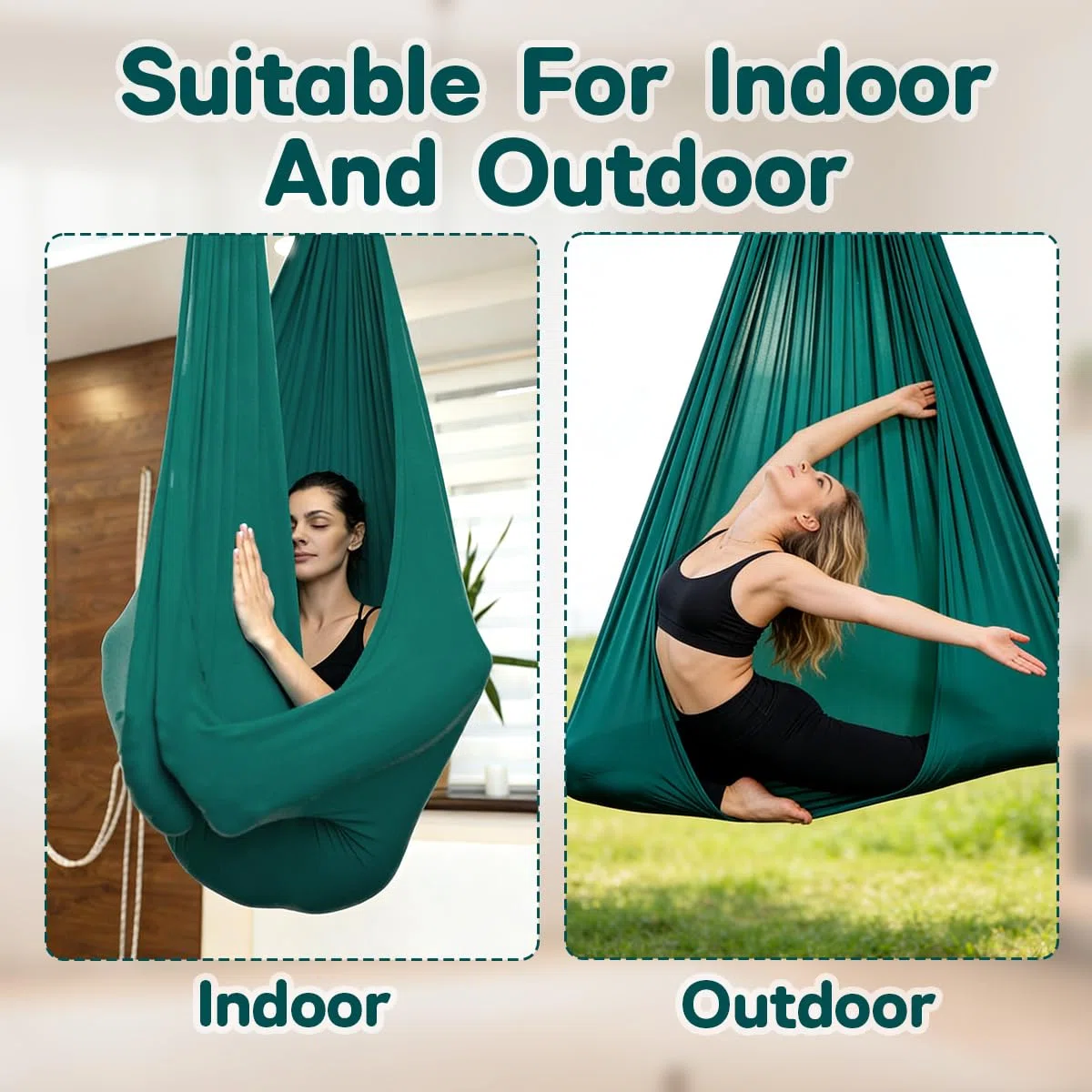 Ensemble de Yoga Aérien, Hamac de Yoga Aérien, Aerial yogas Kit Hamac de aériens Comprend le Tissu Principal, une Sangle d'Extension, un Mousqueton et Accessoires, 200 KG Max, pour Fitness Pilates