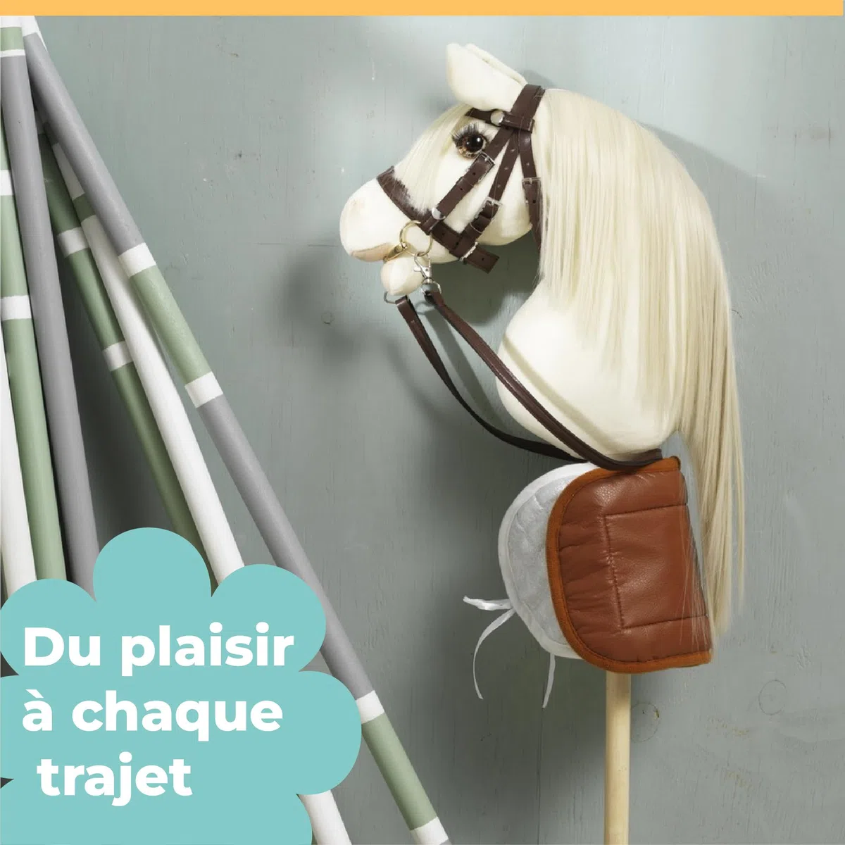 Panduro Hobby Horse Accessoires Bollard et Grackle Brides pour chevaux à branche, réglable, décoration élégante pour chevaux passe-temps - marron
