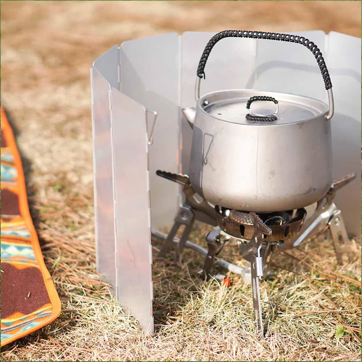 Fire-Maple FMW-510 Écran Coupe-Vent Pliant pour Réchaud de Camping, Pare-Vent pour Réchaud à Gaz à 10 Plaques, pour Camping, Pique-Nique, Randonnée et Cuisine en Plein Air