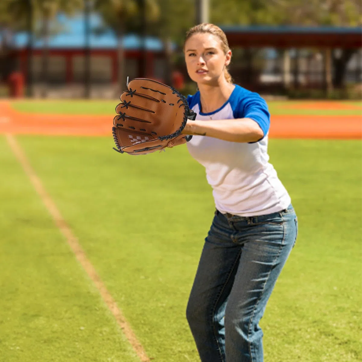 De Baseball – Cuir PU Réglable | De Baseball | Gants Ďe Sport avec Coussinet Đe Paume Rembourré | Accessoires D́e B́aseball Confortables - pour Les Professionnels Adultes Attrapant L