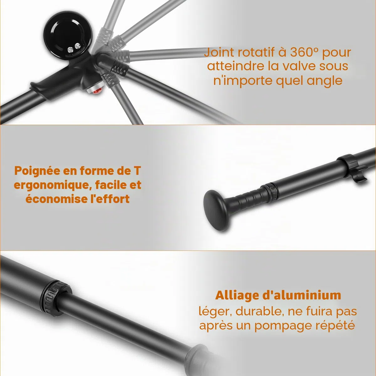 Pompe À Vélo, Pompe à Choc Haute Pression 300 PSI, Pompes Amortisseurs VTT avec Manomètre, Mini Portative Shock Pump pour VTT, Fourche Avant de Suspension Arrière