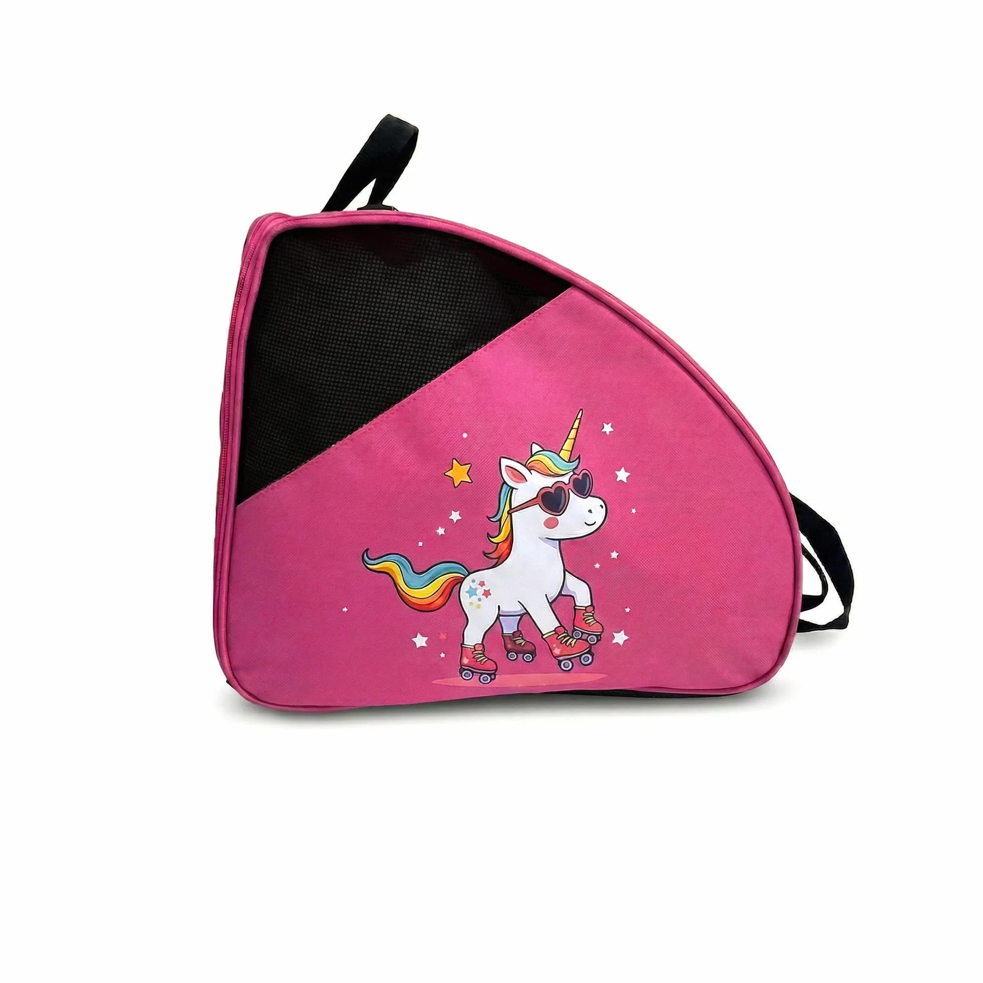 OJA Barcelona Sac pour Rollers pour Enfants - Rose avec Imprimé Licorne - Bandoulière Réglable Rembourrée, Sac de Transport pour Patins Spacieux pour Chaussures et Protections, Bag Robuste