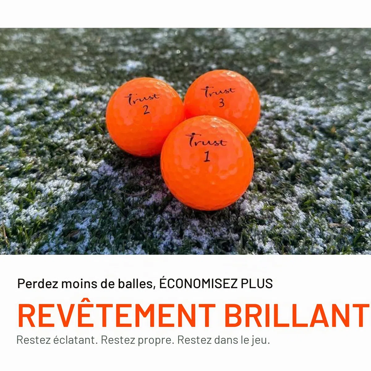 Trust Balles de Golf Panther | pour Passer sous Les 100 | Revêtement Uréthane pour Un Toucher Ultra-Doux | Noyau Big Max pour Une Distance Maximale et Un Vol Précis (12/48 Balles, Blanc/Jaune/Orange)