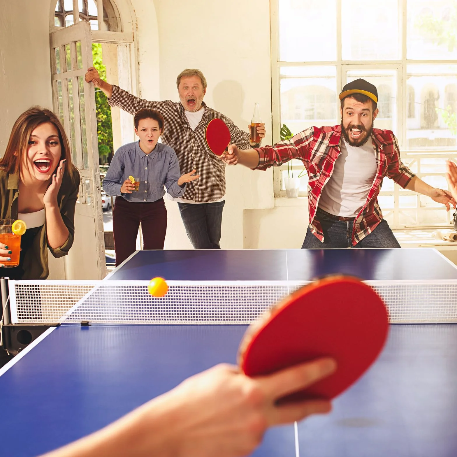 PATIKIL 6 Pieds Pliable Table Tennis Filet et Poteau Ensemble, Portable Ping-Pong Maille Filet Réglable Afficher vers 2,75-Pouce pour Entraînement Compétition, Noir Bleu