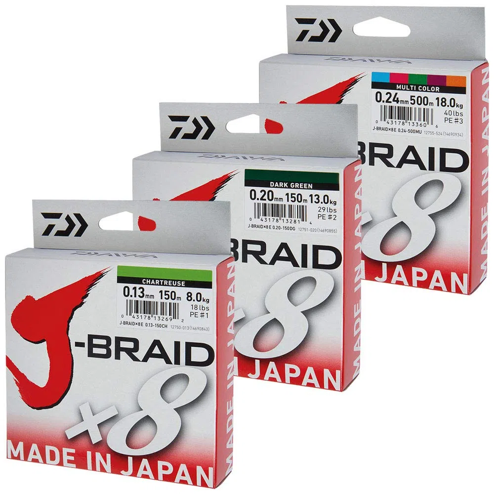 Daiwa – jbraid 8 Braid 300, Couleur Vert, Taille 0.160 mm