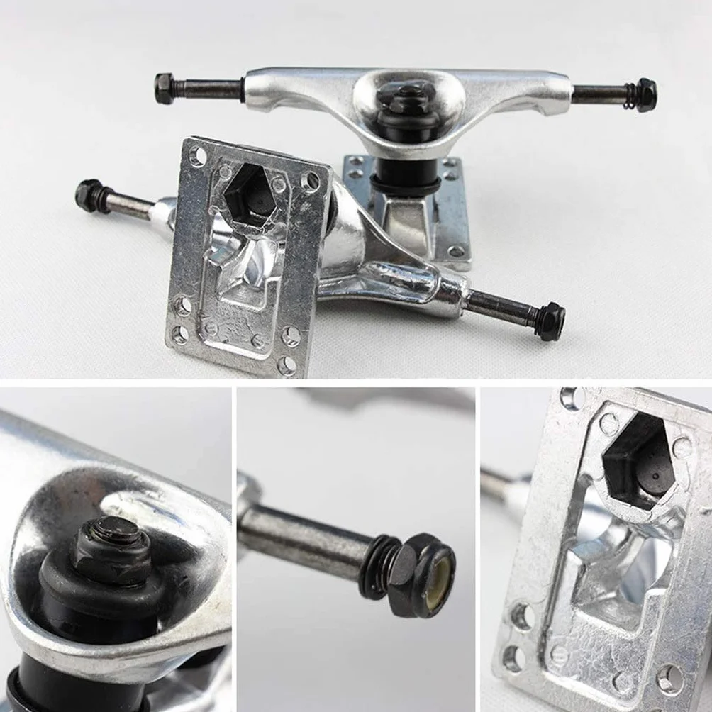 POFET 12,7 cm Skateboard Trucks Petit Fish Board Support en alliage d'aluminium Pont de skateboard Pont Joint Clou Ensemble Unisexe Adulte Pro Skate Trucks