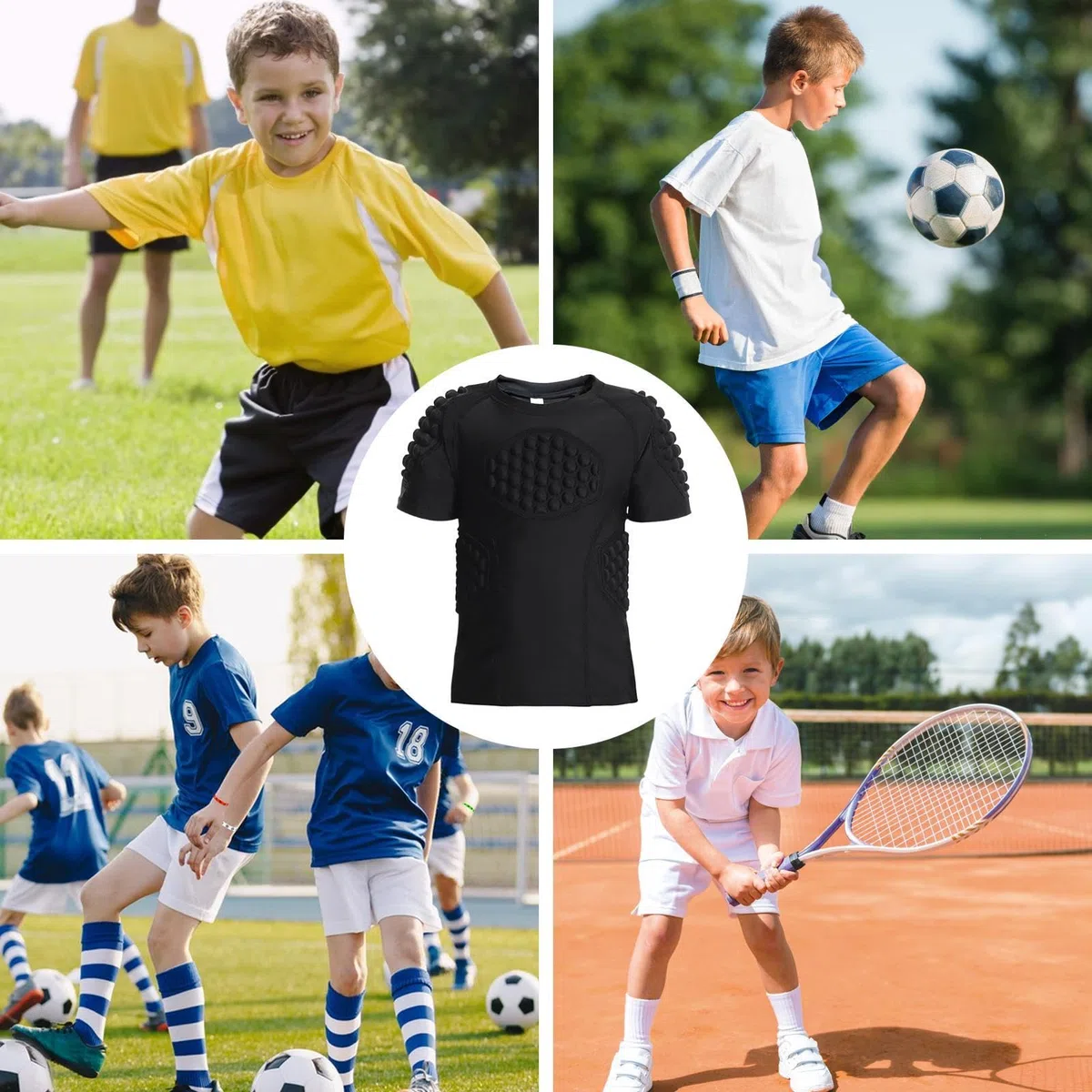 Protecteur de côtes de Football pour garçons rembourré, protège-Poitrine de Baseball pour Jeunes | Chemise de Protection rembourrée côtelée de Baseball,Chemises rembourrées pour à Manches