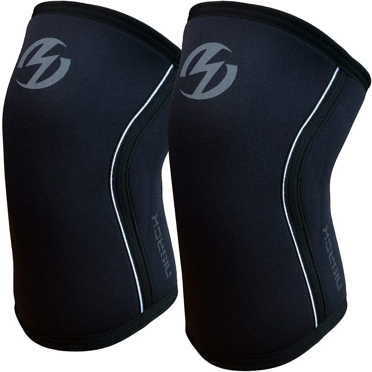 Genouillères (1 paire), genouillères de compression en néoprène de 7 mm, excellent support pour le training, l'haltérophilie, le powerlifting, les squats, le basket-ball et bien plus encore L