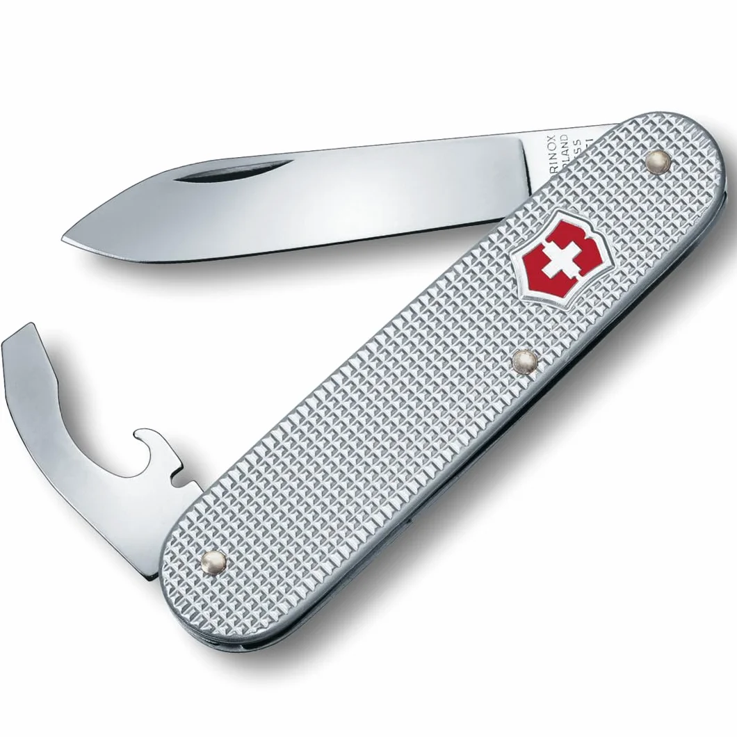 Victorinox Couteau de Poche Bantam, Petit, 5 Fonctions, Swiss Made, Outil Multifonction avec Lame, Ouvre-Boîtes, Tournevis, Argent