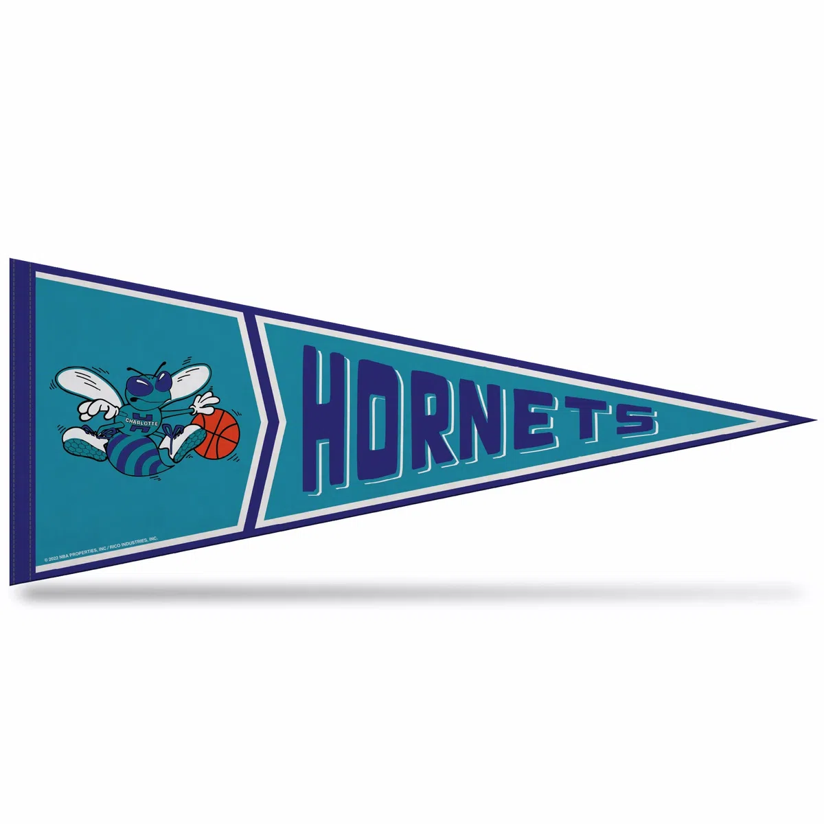 Rico Industries Fanion mural rétro en feutre NBA Charlotte Hornets 30,5 x 76,2 cm – Idéal pour la maison, la chambre à coucher, la cave