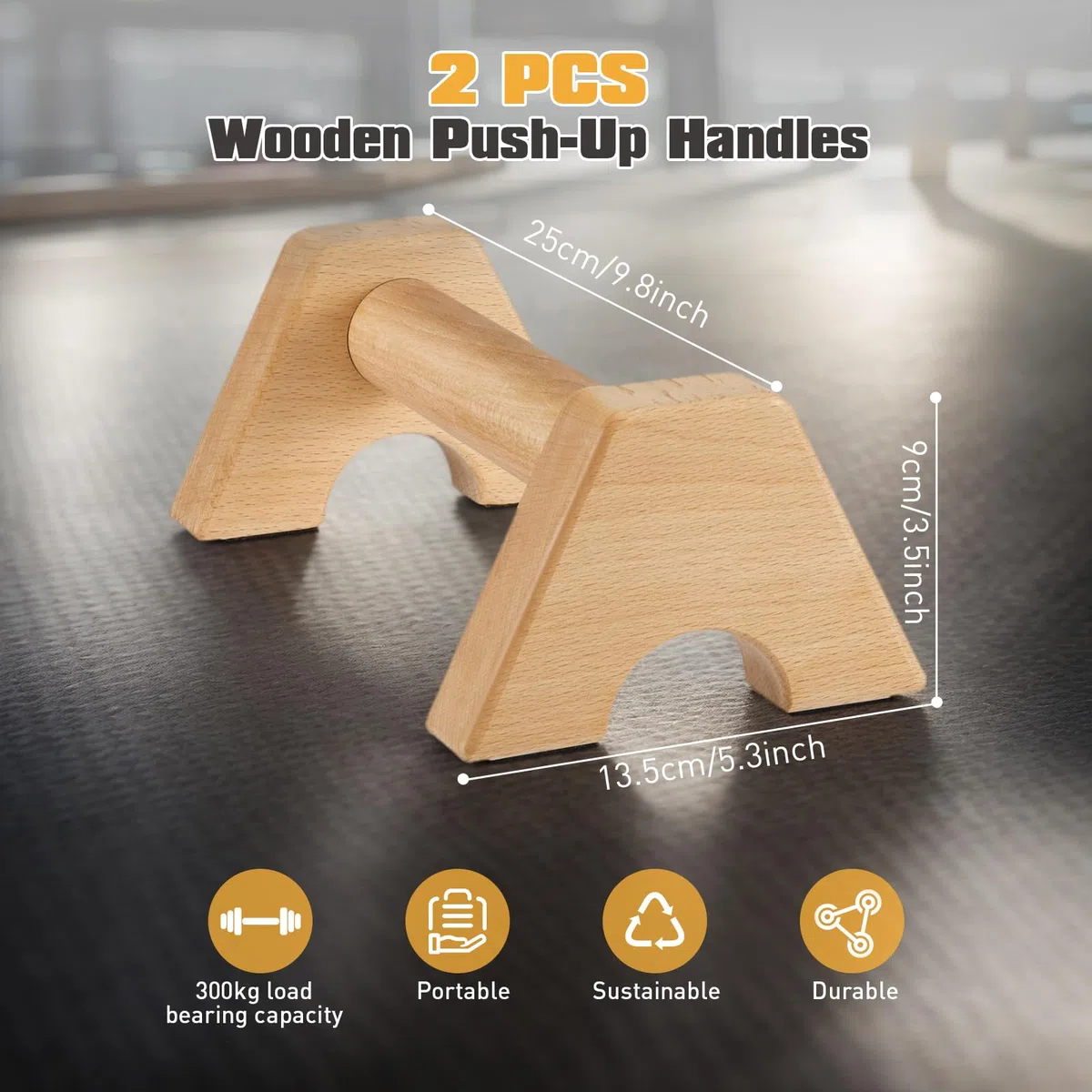Parallettes,Parallèle Calisthenics en 2 Poignées De Pompes ParallèLes En Bois,PoignéEs Antidérapantes Barres Parallèles Pour L'IntéRieur Et L'Extérieur Pour La Calisthénie Handstands, Street Workout