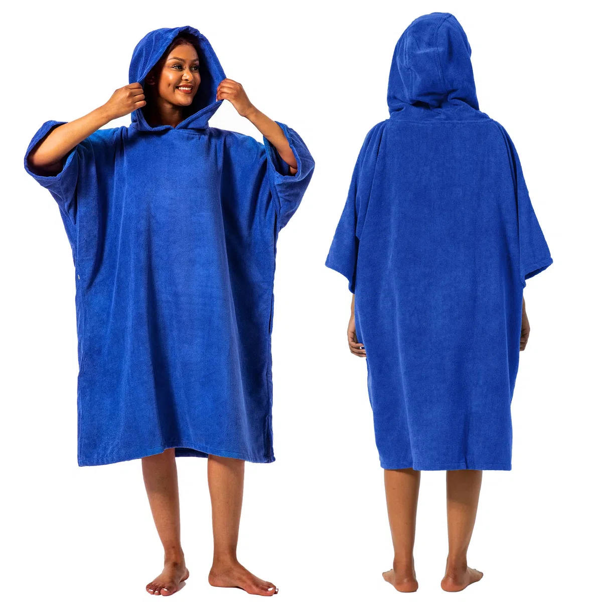 Winthome Poncho Absorbant Chaud, Peignoir de Bain Aidez la Plage à Changer, Serviette de Poncho avec Poche et Capuche, Poncho Surf pour Adulte Femme Homme Natation Surf Plages Douche Sauna