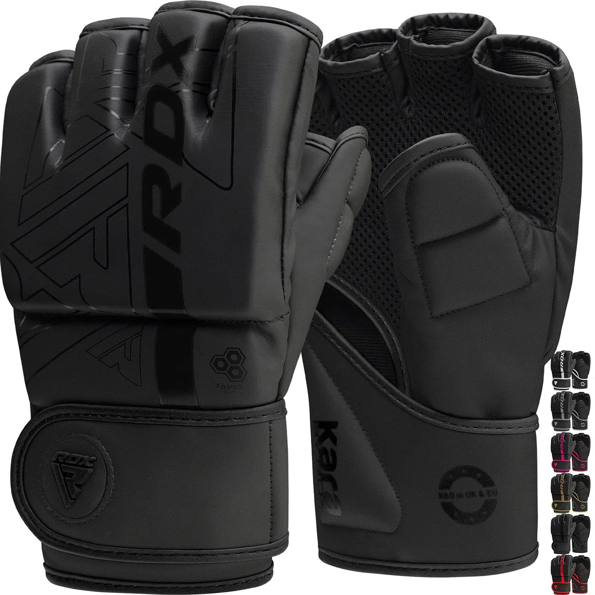 RDX MMA Gants d'entraînement, Maya Hide Cuir, Kara Boxe Mitaines pour Grappling Sparring, Ventilé Paume, Protection Poignet Main, Kickboxing Muay Thaï Arts Martiaux Cage Combat Gloves, Homme Femme