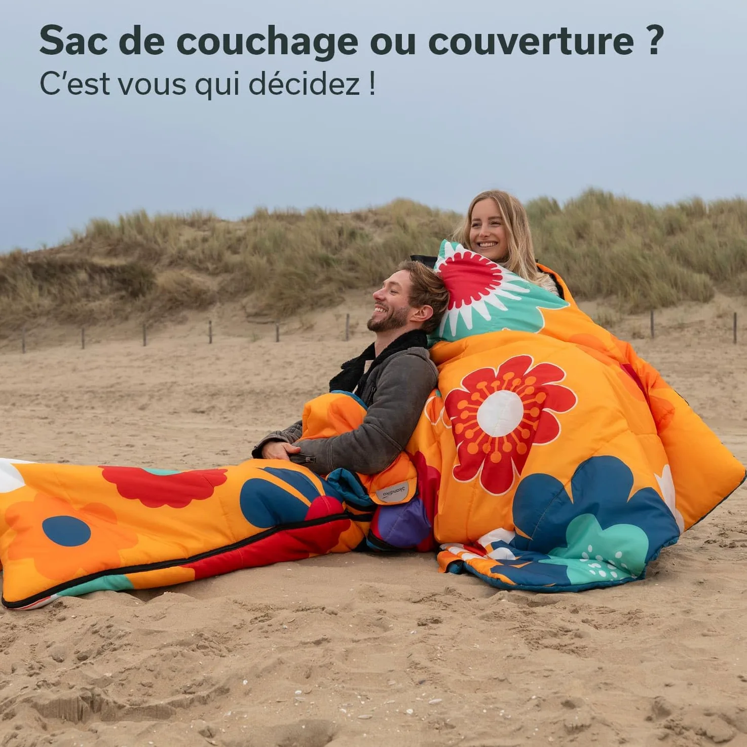 Skandika Sac de Couchage Sovro | Sac de Couchage rectangulaire pour Adultes, 3 Saisons, utilisable comme Sac de Couchage Double, Sacs de Couchage de Camping avec Oreiller