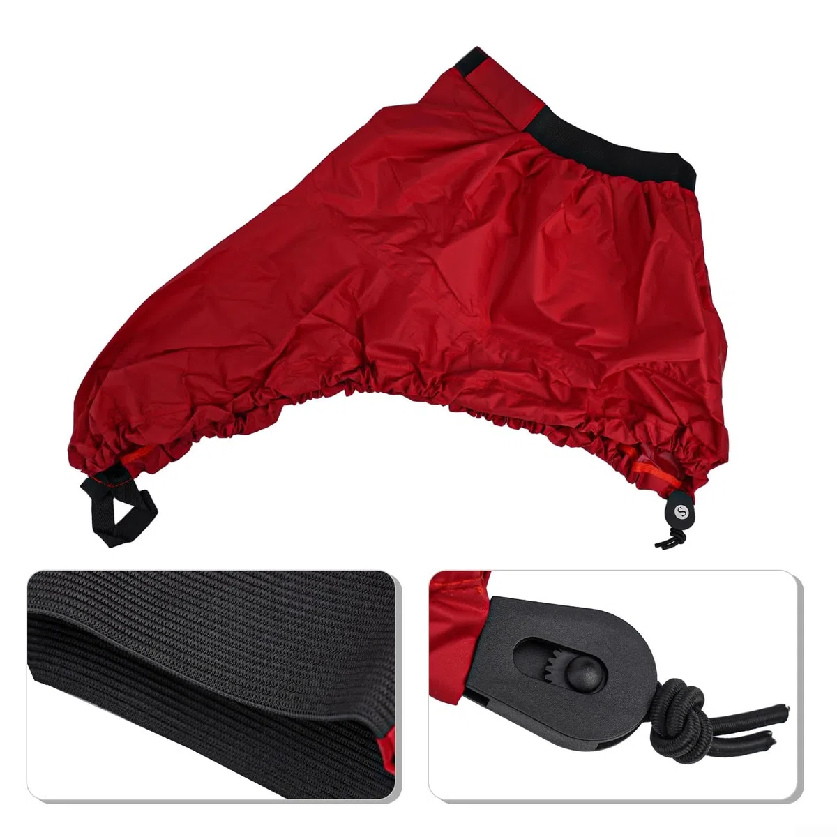 Jupe de pont de kayaks imperméable de qualité supérieure pour canoë bateau avec taille réglable, sangle à dégagement rapide, taffetas de polyester 290T (taille M, rouge)