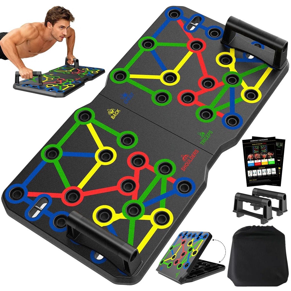 AERLANG planche a pompe,musculation sport maison musculation homme,push up board,extra grand 30-en-1,ensemble de planches push-up
