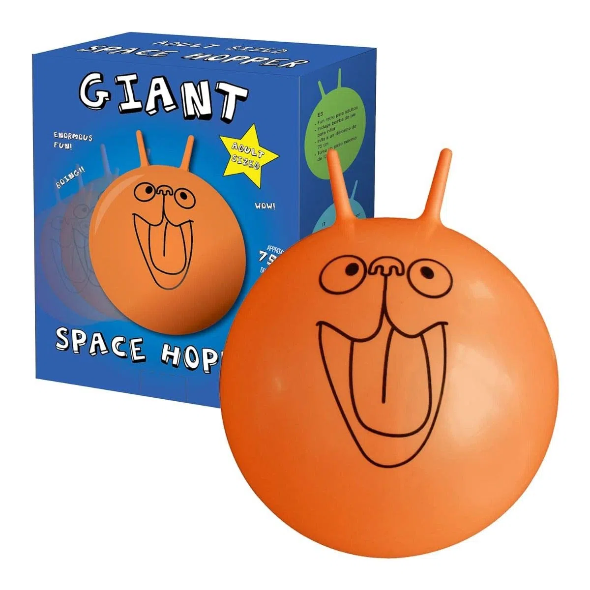 CKB LTD Ballon de Saut Space Hooper Toboggan Spatial Géant pour Adultes – Gonflable Inclut Pompe à Pédale Jusqu'à 100 kg, Extra Grand 75 cm, Orange