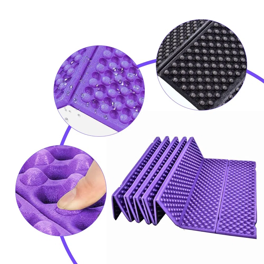 Matelas de camping pliable en mousse - Ultra léger - Pour tente de plage - Matelas à cellules fermées - Rembourrage doux pour adultes - Imperméable - Pliable - Ultra léger