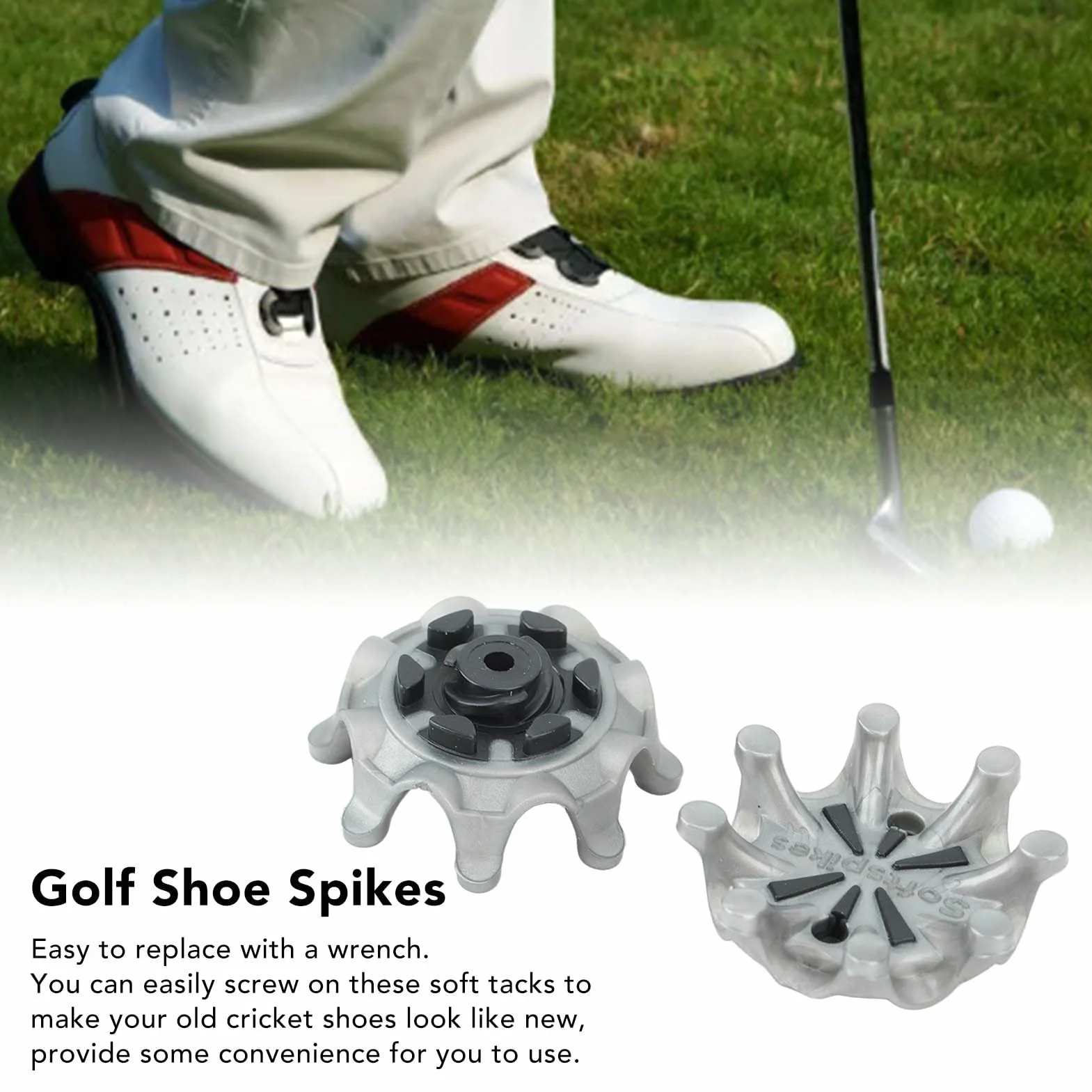 Drfeify Lot de 20 Crampons de Chaussures de Golf Antidérapants avec Extracteur de Clous pour Chaussures de Golf