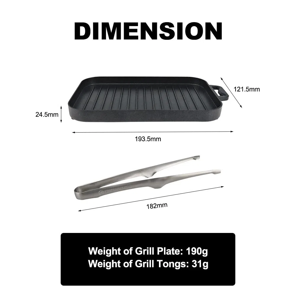 Fire-Maple Sunflower Plaque de Grill Ensemble Mini Gril Compact en Alliage d’Aluminium avec Pinces en Acier Inoxydable - Kit de Chauffage Portable pour Utilisation Intérieure et Extérieure