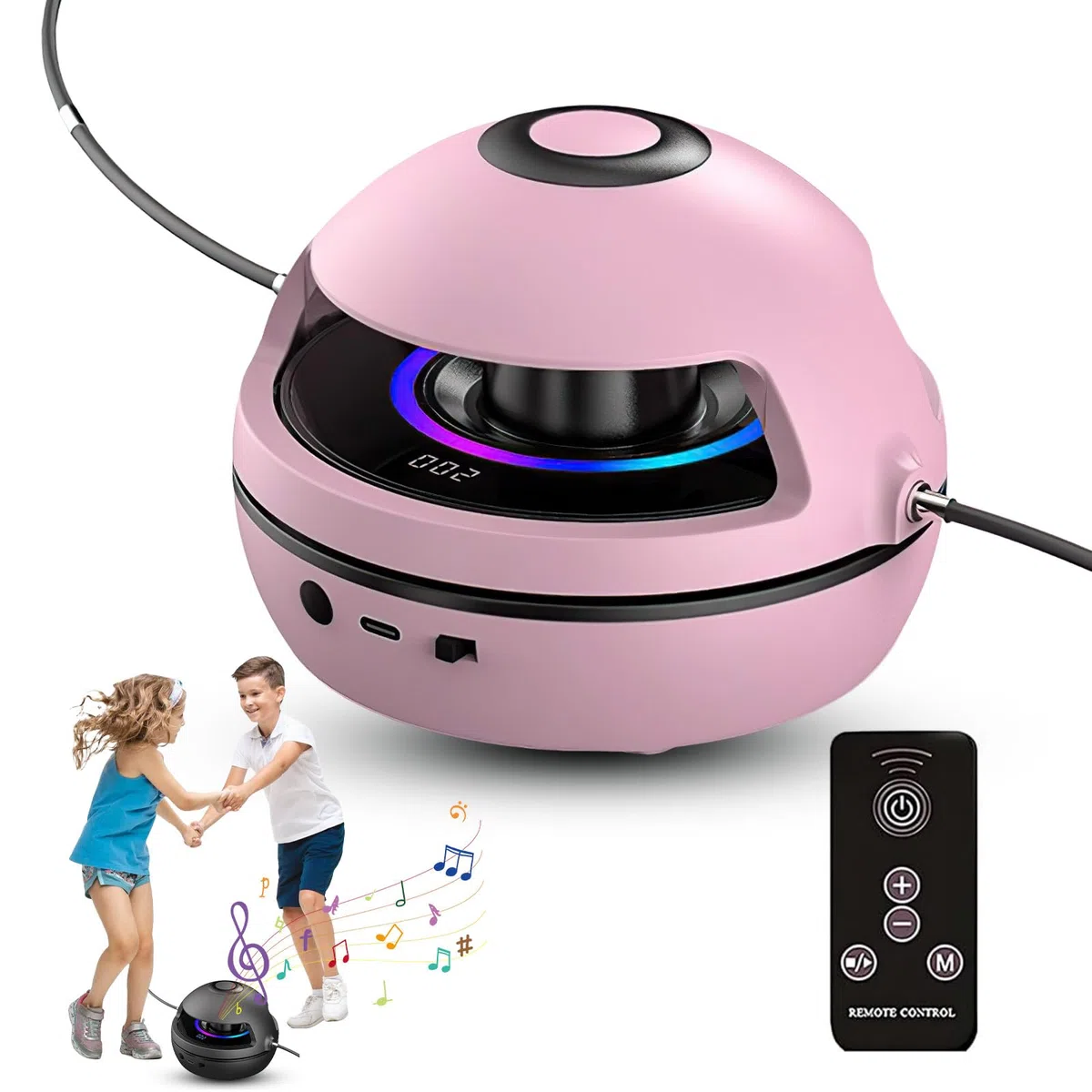 Corde à sauter intelligente pour enfants, corde à sauter électronique automatique avec télécommande, vitesse de 10 niveaux, compteur d'affichage LED, musique Bluetooth, appareil d'entraînement pour