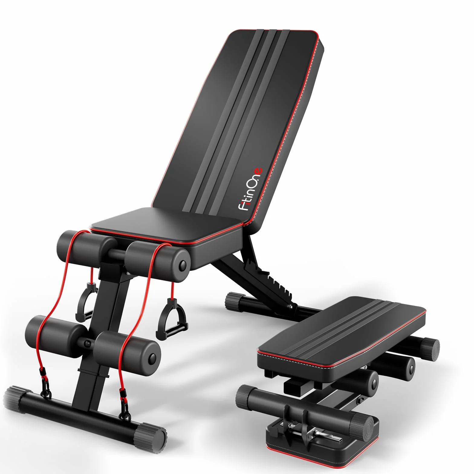 FitinOne banc de musculation pliable et réglable, banc multifonction incliné pour entraînement complet du corps, 6 en 1, pour la maison ou la salle de sport, capacité de 300 kg