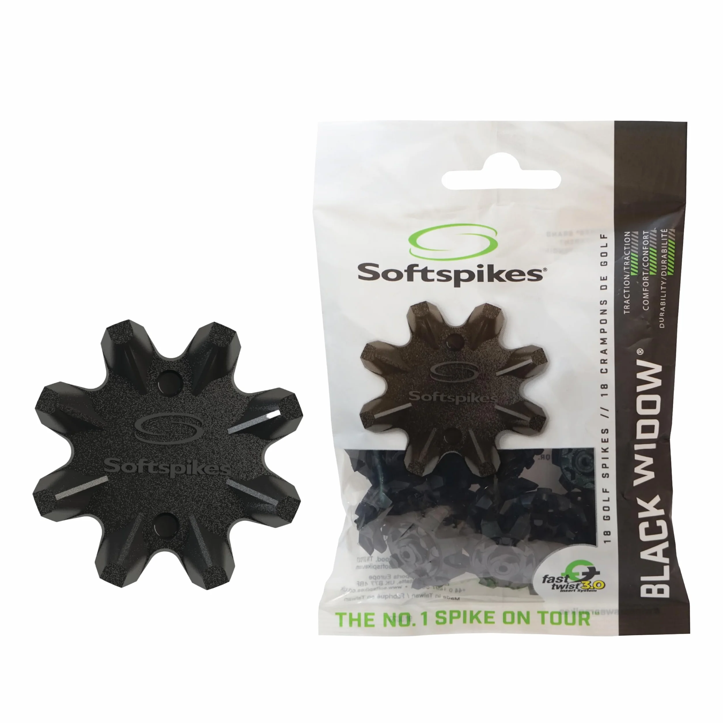 SoftSpikes Black Widow F/T 1 Set Golf Accessories Cleats and Spikes