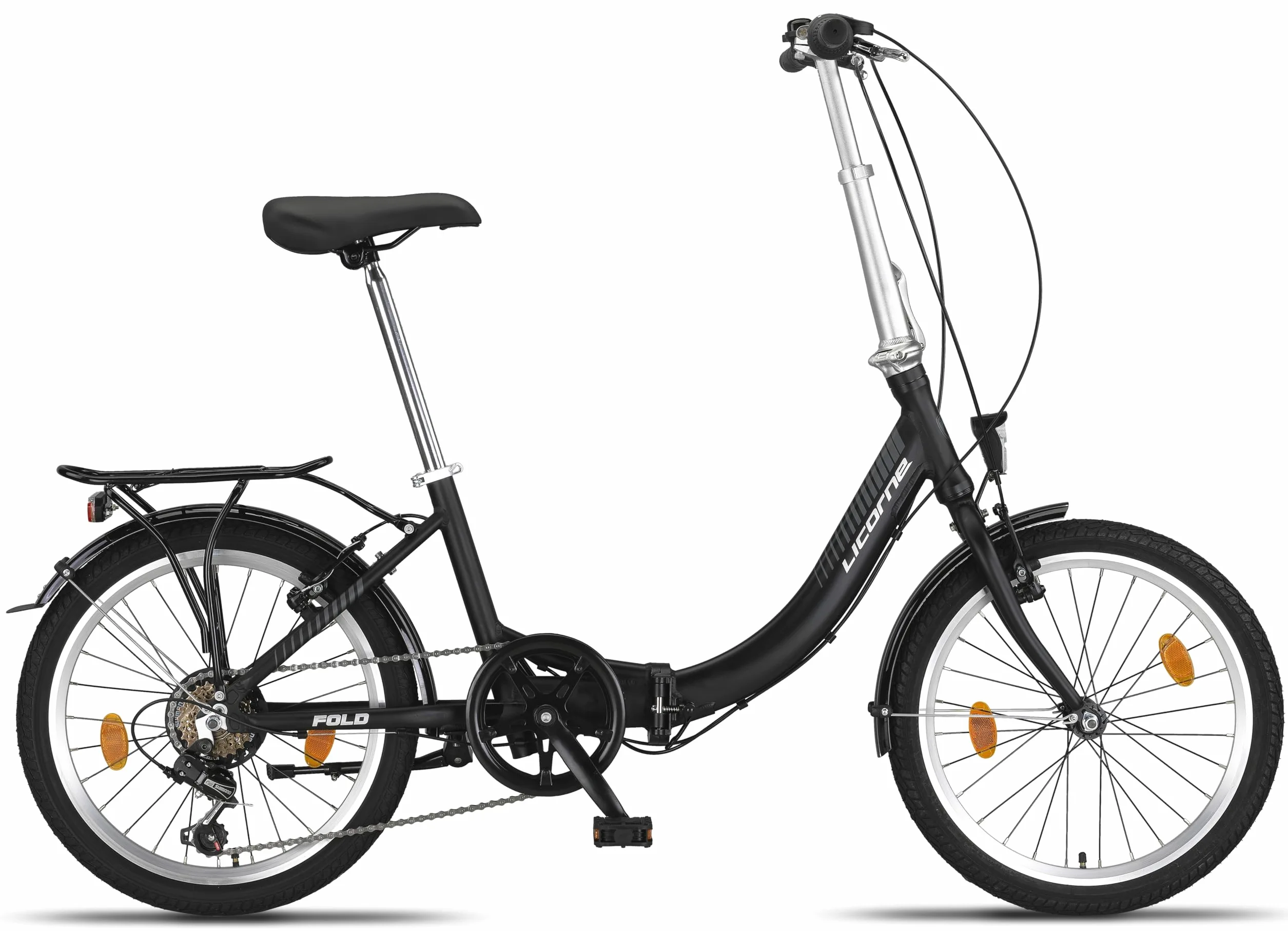 Licorne Bike Fold Premium Vélo pliant en aluminium 6 vitesses Dérailleur Shmano Système Quick-Fold
