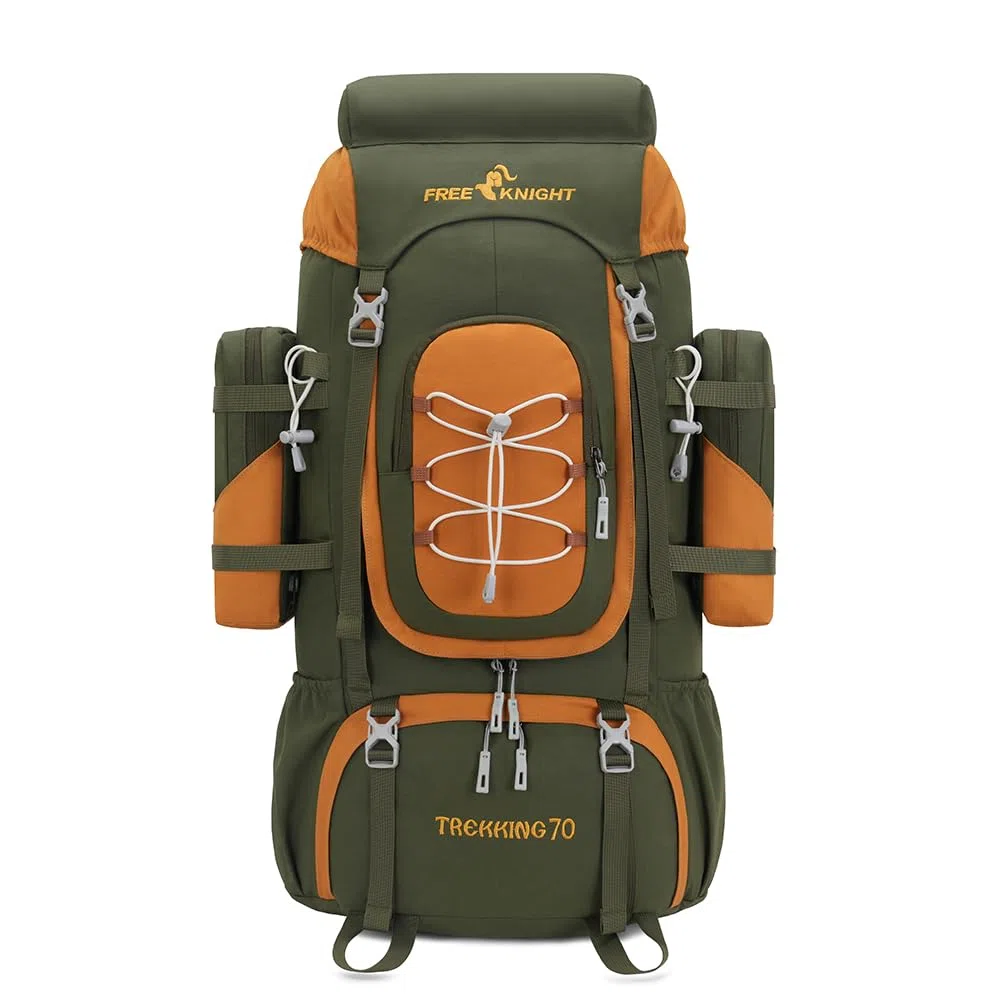 Bseash Sac à dos imperméable de 70 L (65 + 5) avec housse de pluie, sac à dos de randonnée pour sports de plein air, voyage, escalade, randonnée