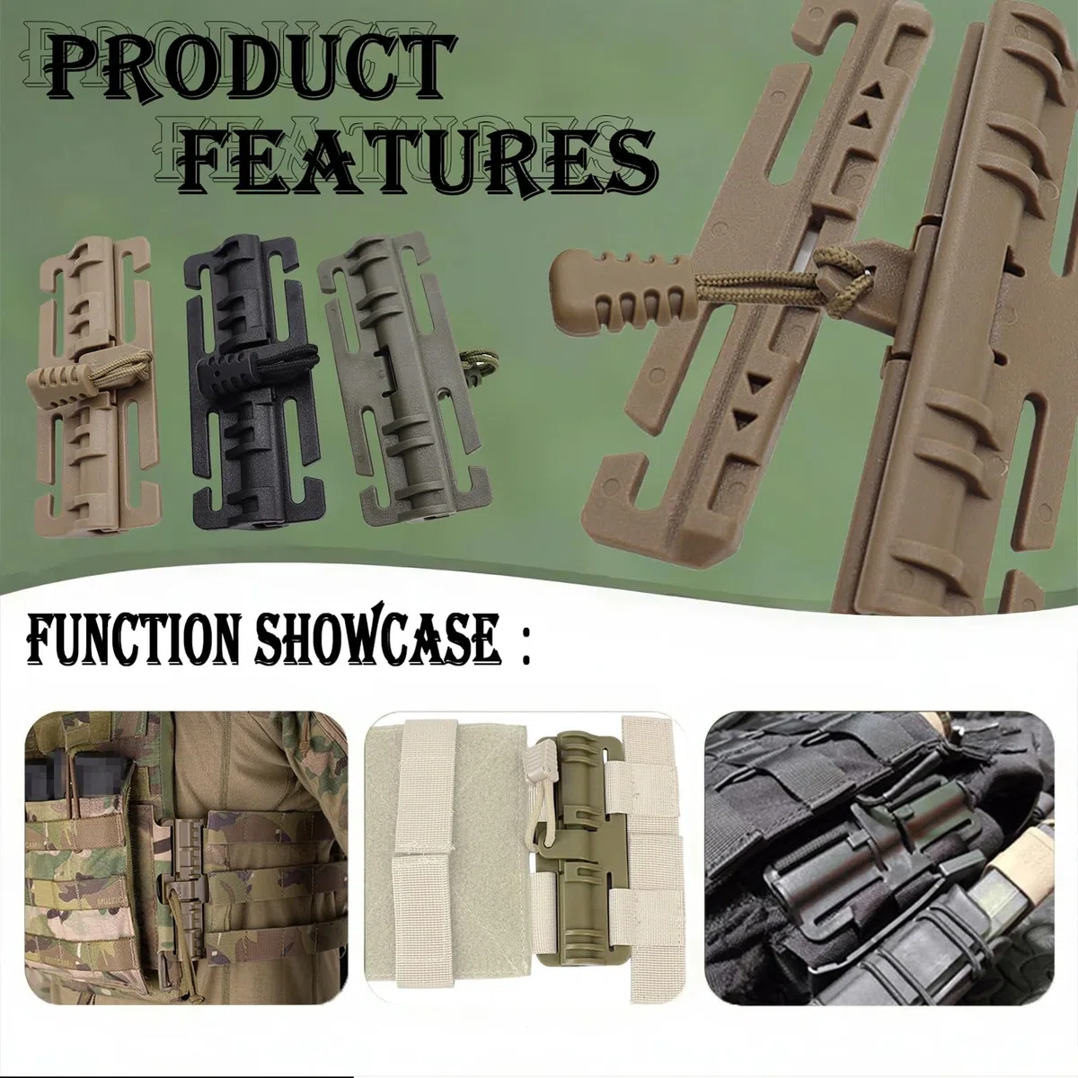 Système de Boucle à Dégagement Rapide pour Gilet Molle, Sangle de Ceinture Latérale Fastfit, Précision, Dégagement en Douceur et Verrouillage Sécurisé, Équipement Tactique Essentiel