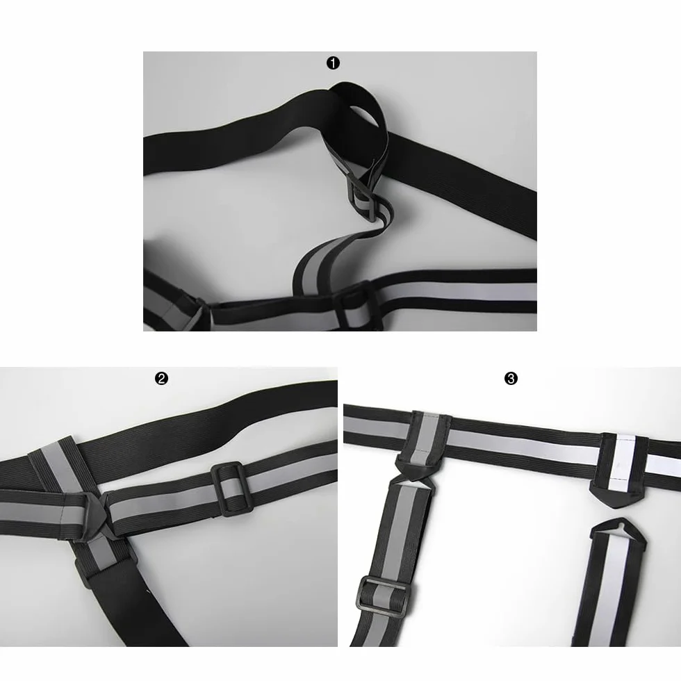 Collier plastron LED réglable pour une visibilité nocturne et